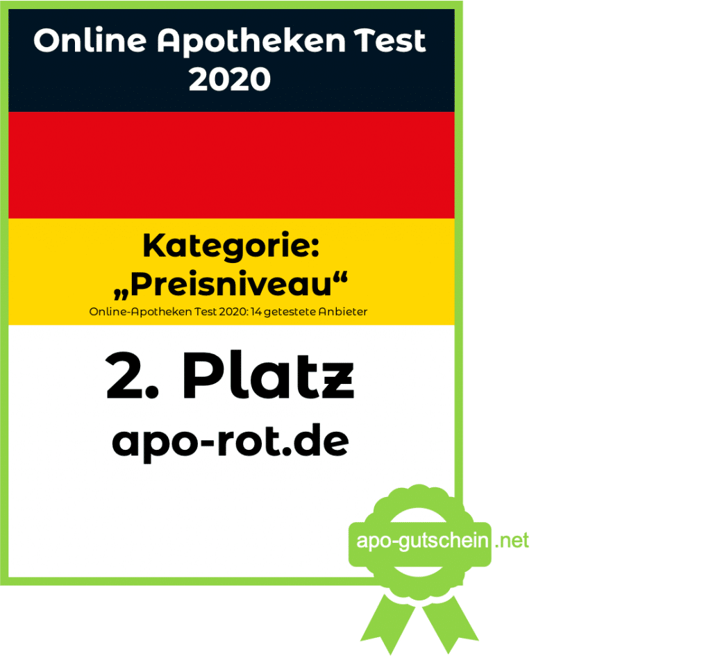 Online Apotheke Test 2. Platz apo-rot Kategorie Preisniveau