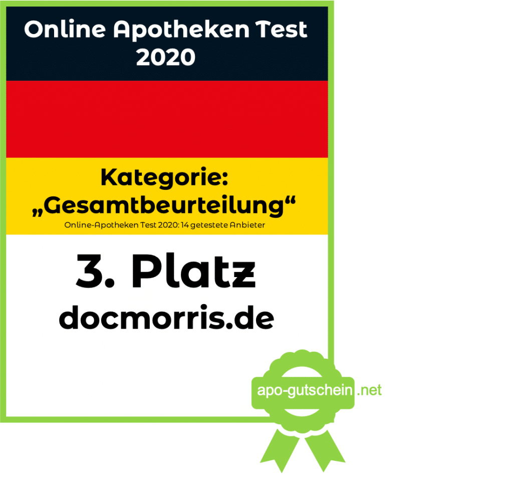 Online Apotheke test docmorris Platz 3 Kategorie Gesamtbeurteilung