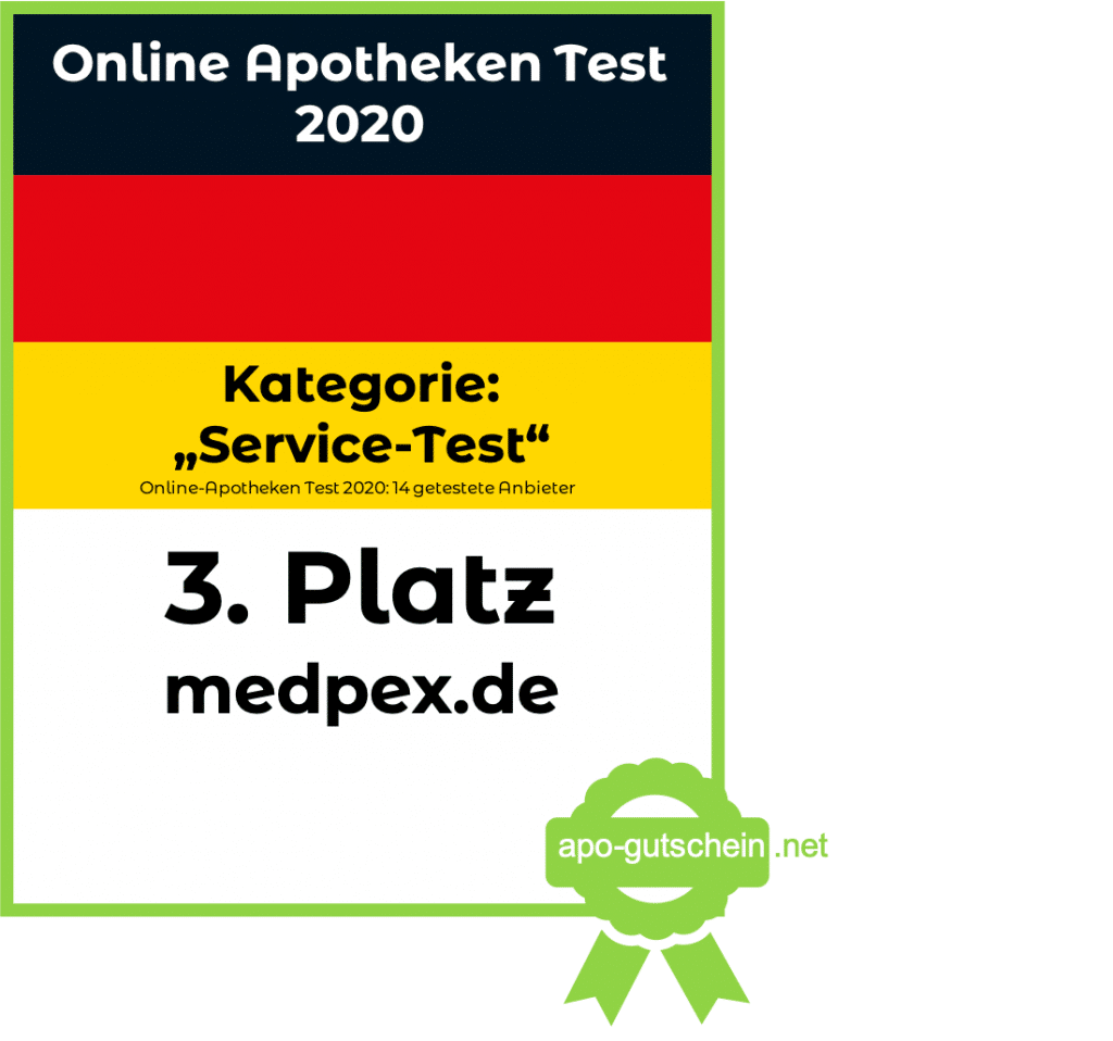 Apothekenvergleich Platz3 medpex Kategorie Service Test