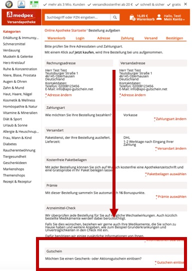 medpex Gutschein einlösen Part 4