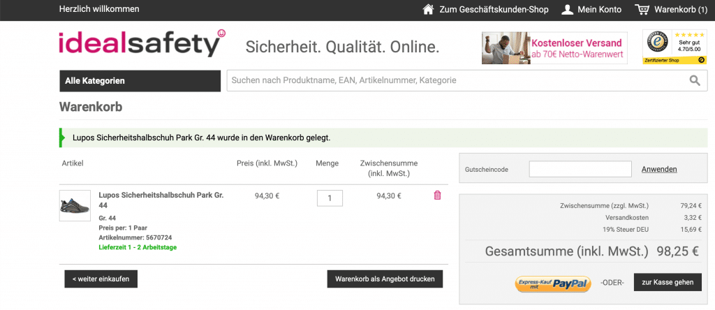 idealsafety Gutscheine