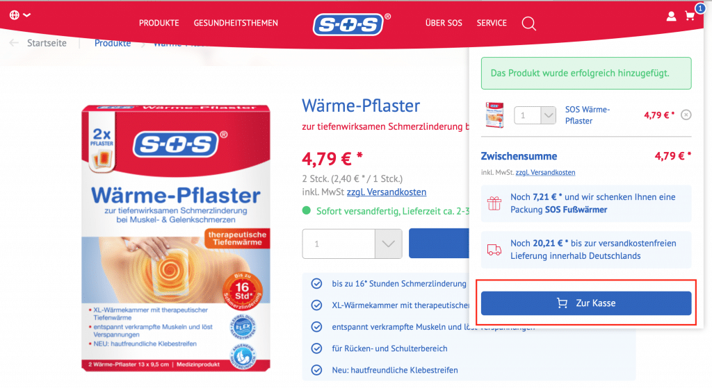 SOS Gutschein einlösen so gehts