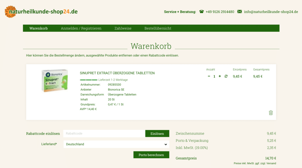 naturheilkunde-shop24 Gutschein Geld sparen