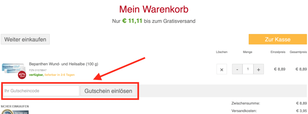 apotheke-online.de Gutscheincode verwenden