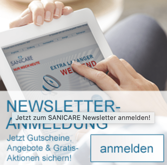 Sanicare 5 Euro Gutschein bei Newsletter-Anmeldung