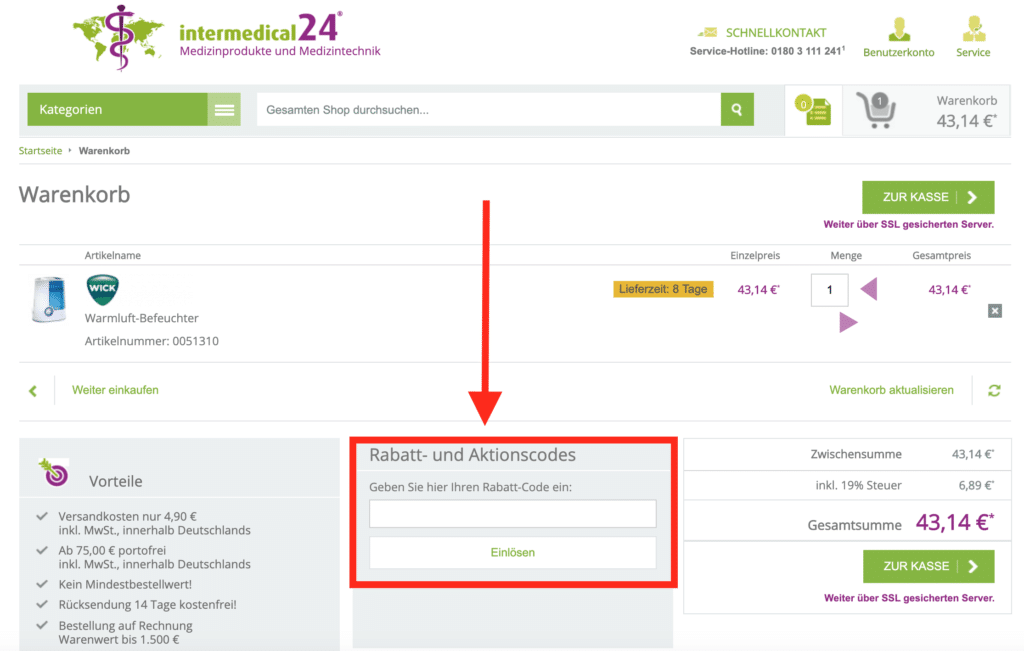 intermedical Gutscheincode verwenden- so geht es