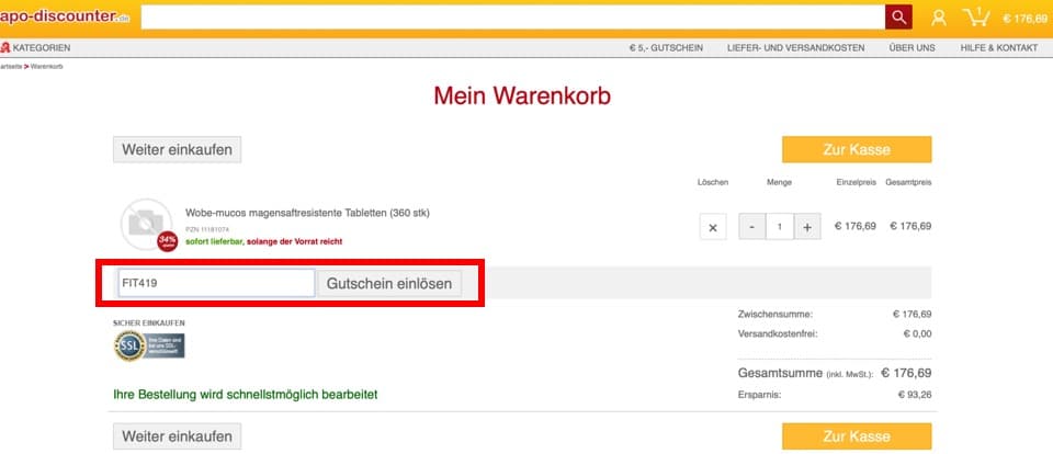 apodiscounter Gutschein verwenden Part2