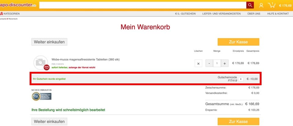 apodiscounter gutschein verwenden Part3