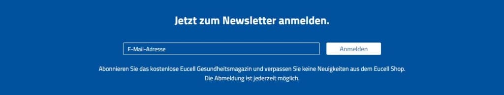 eucell Gutscheine - Newsletter Anmeldung